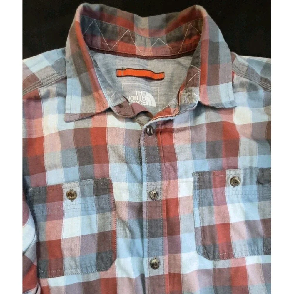The North Face Light Flannel Long Sleeve Shirt Mens Size Large Plaid Hiking